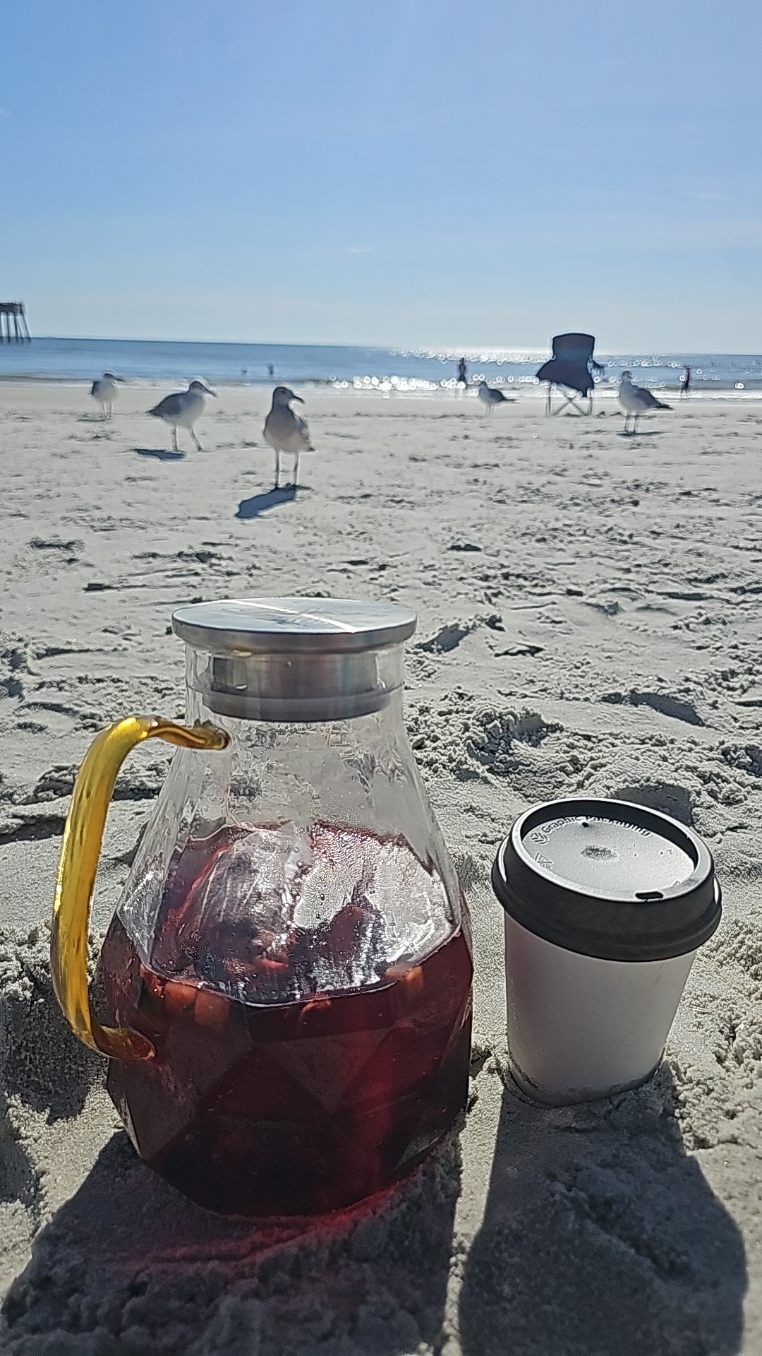 Hibiscus tea by the beach