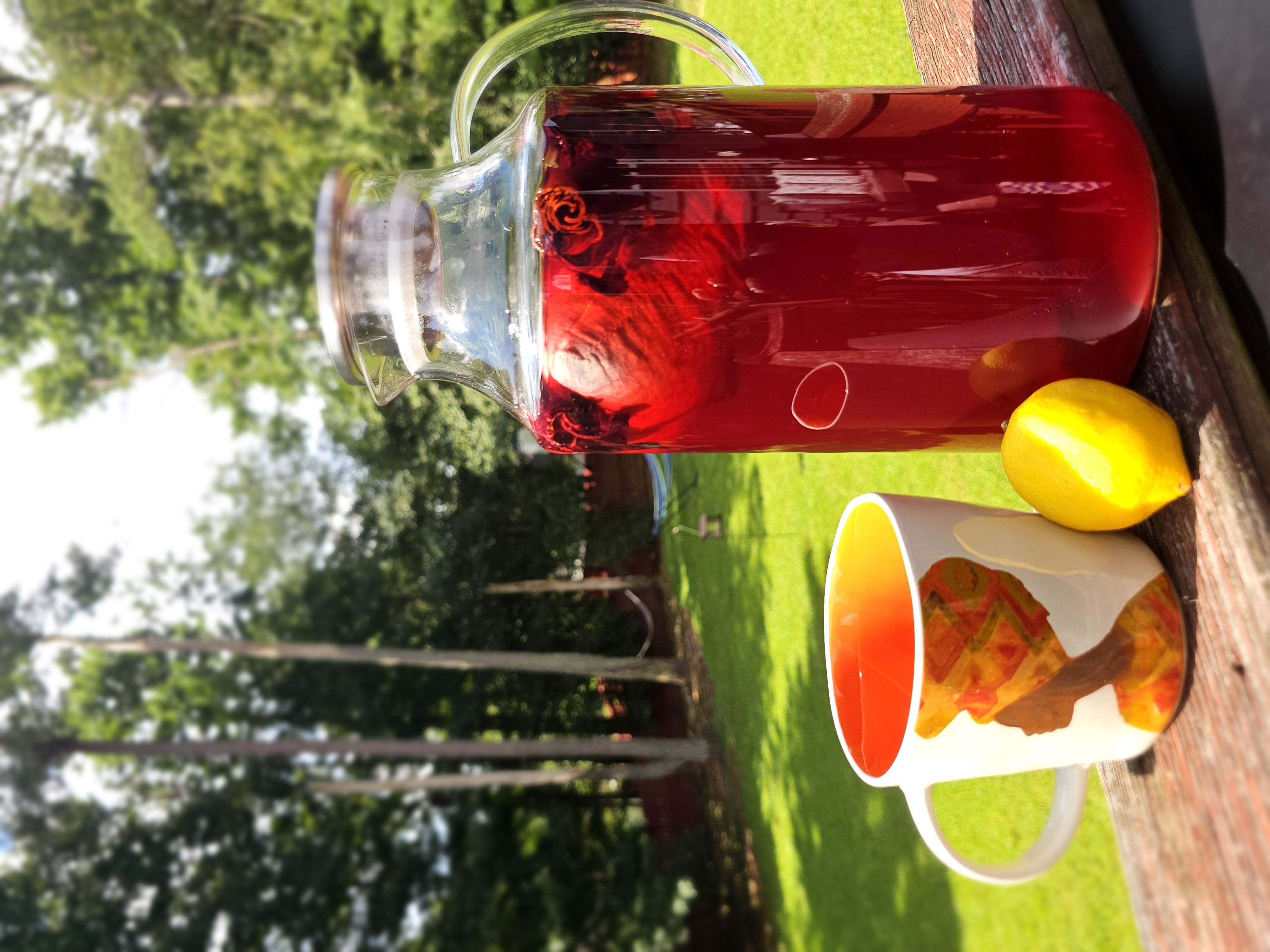 Hibiscus iced infusion with lemon