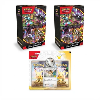 30th Celebrations 2 Pack Blister and 2x Pitch Black Booster Bundle Combo