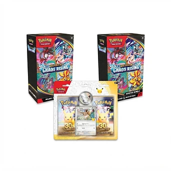 30th Celebrations 2 Pack Blister and 2x Chaos RIsing Booster Bundle