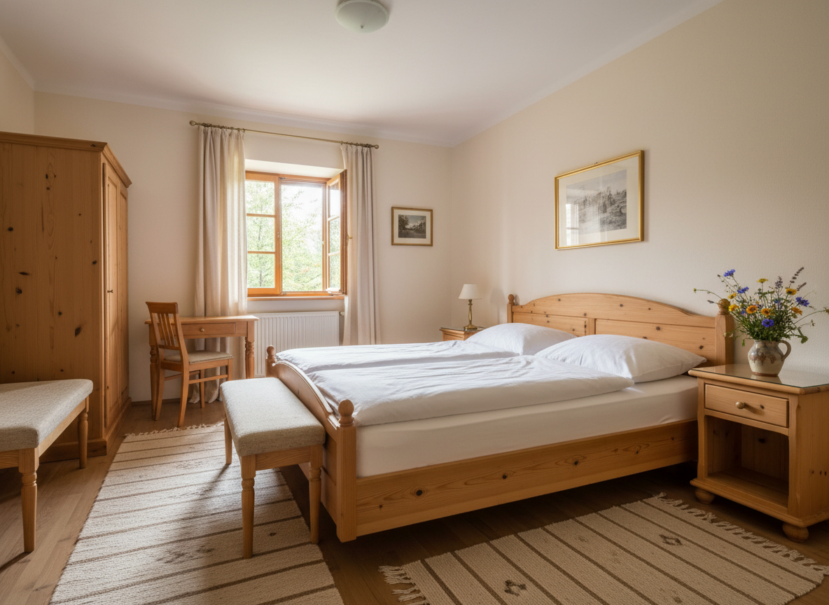 Gemütliches Gästezimmer im Gästehaus des Landgasthofs
