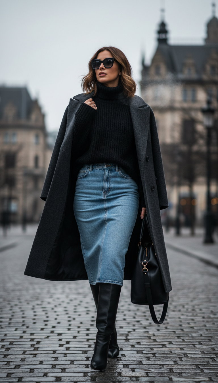 Winter Turtleneck & Tall Boots