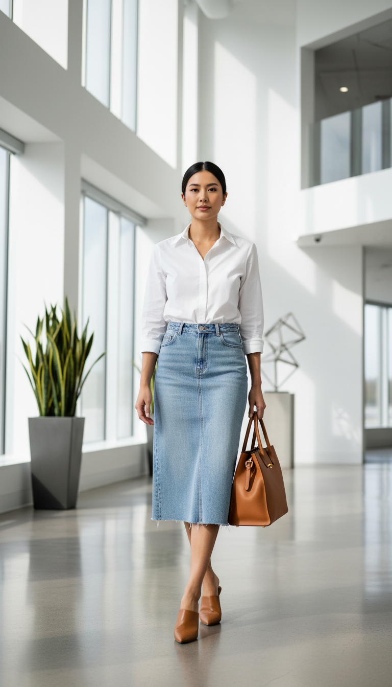 Office-Ready Button-Down & Mules