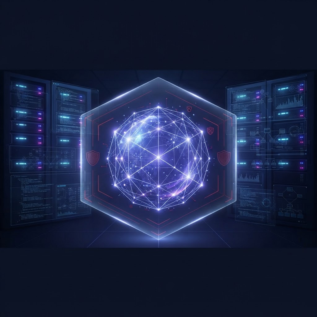 AI agent safety and cybersecurity illustration