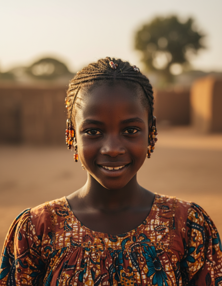 Portrait d'une jeune fille confiante