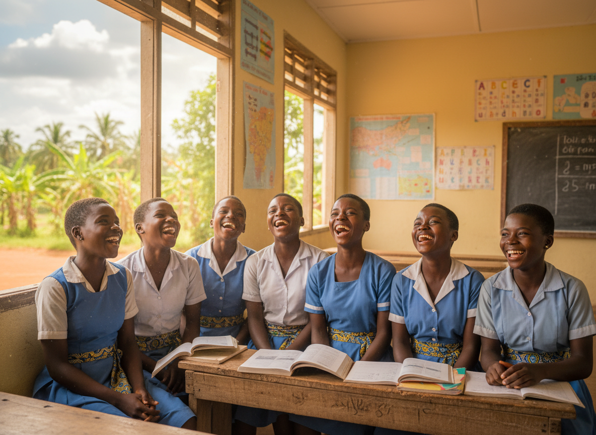 Jeunes filles en classe