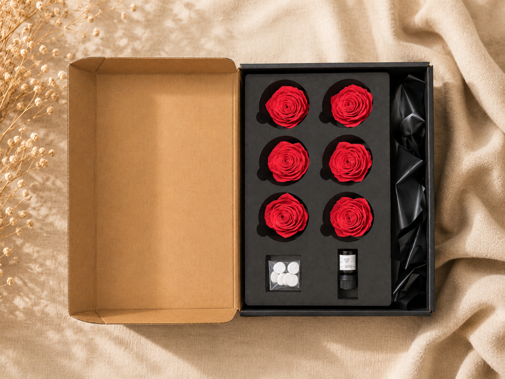 Open box with roses