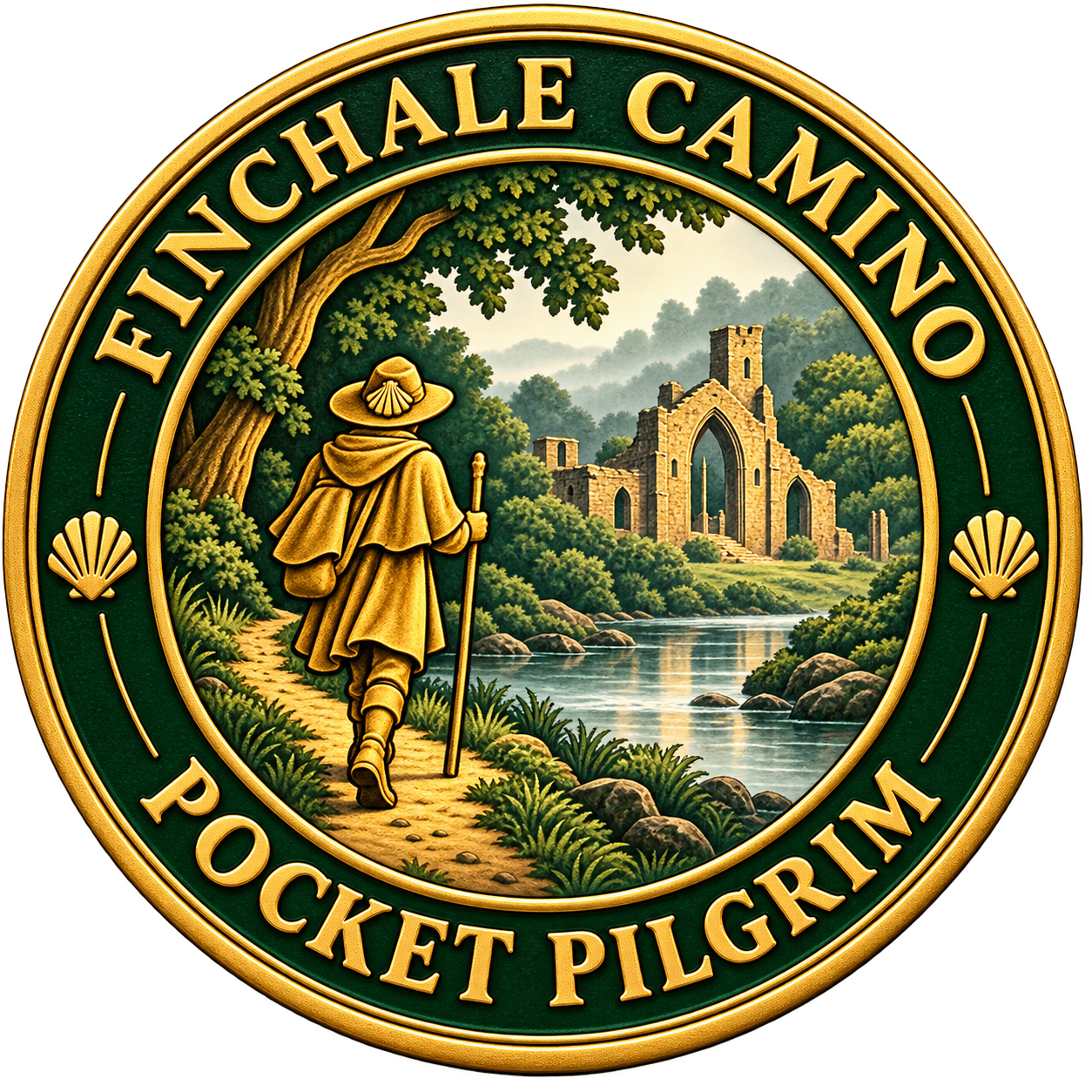 Finchale Camino Inglés — the badge artwork for this walk (not an earned badge)