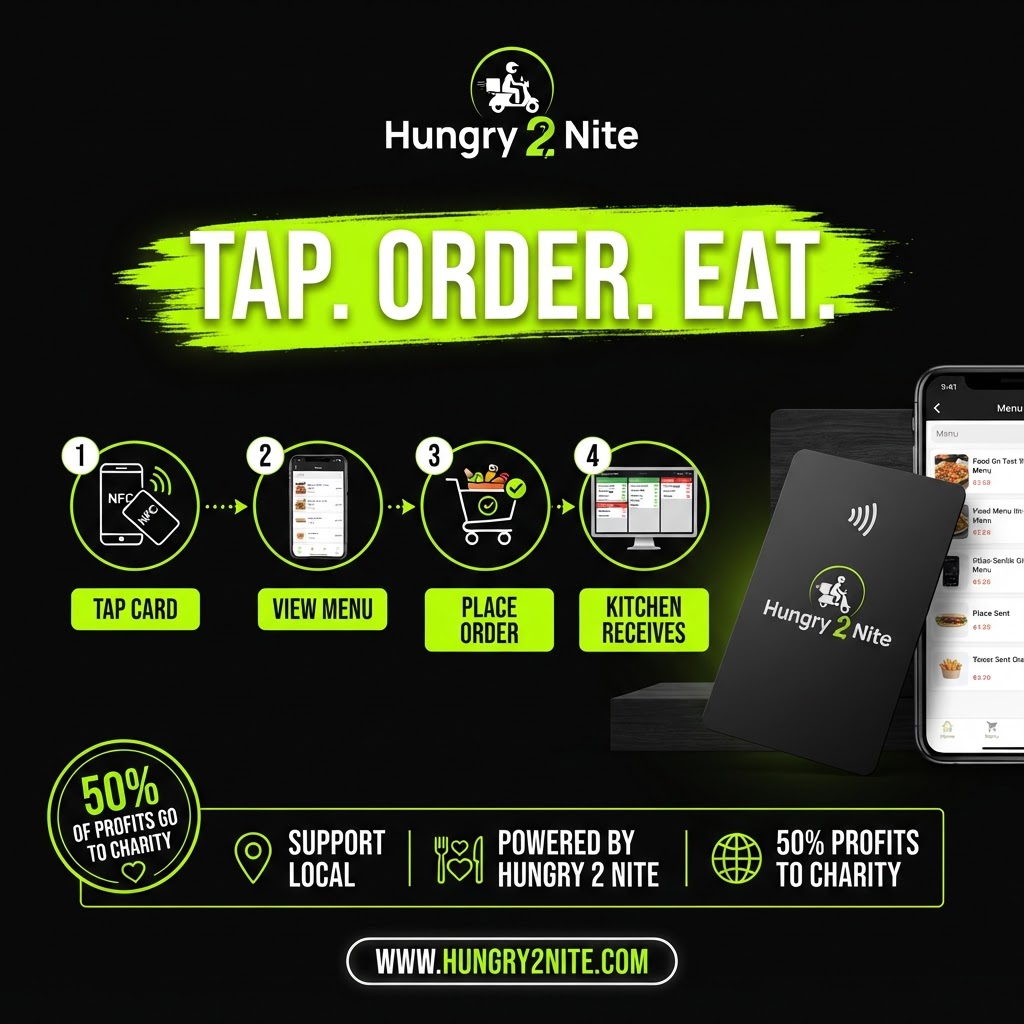 How the NFC tap-to-kitchen ordering flow works