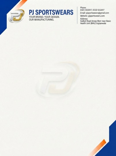 PJ Sportswears — Letterhead Template