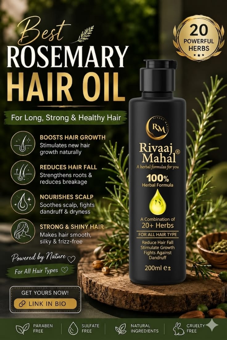 Rivaaj Mahal — Rosemary Hair Oil Product Ad