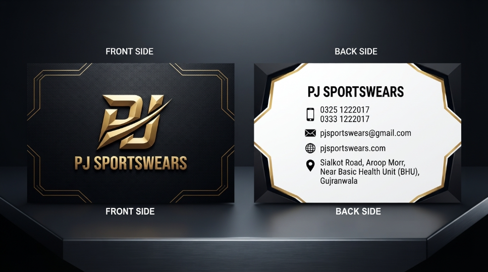 PJ Sportswears — Carbon Business Card Set