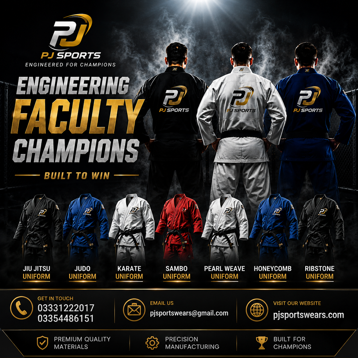 PJ Sports — Uniform Showcase Graphic