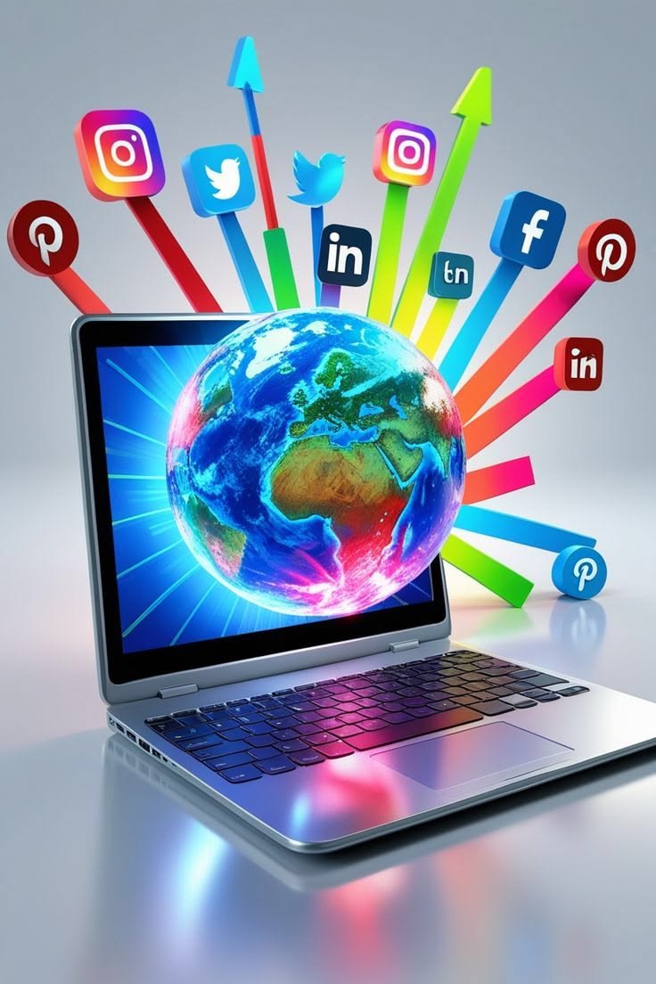 Global Social Media Connectivity — 3D Illustration