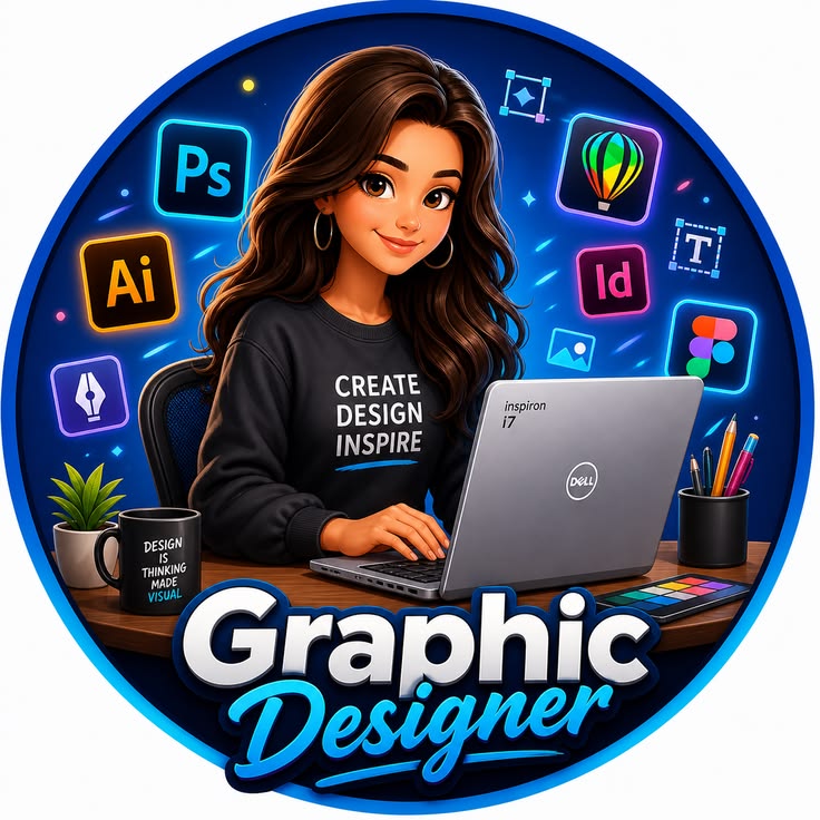 Graphic Designer β Circular Thumbnail Illustration