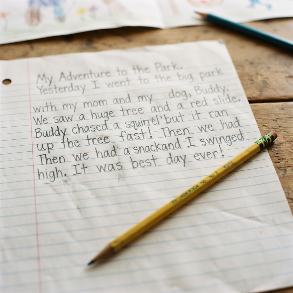 A child's handwritten story