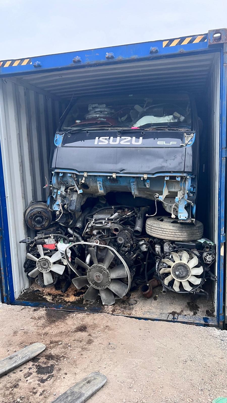 Container — auto body panels and engines