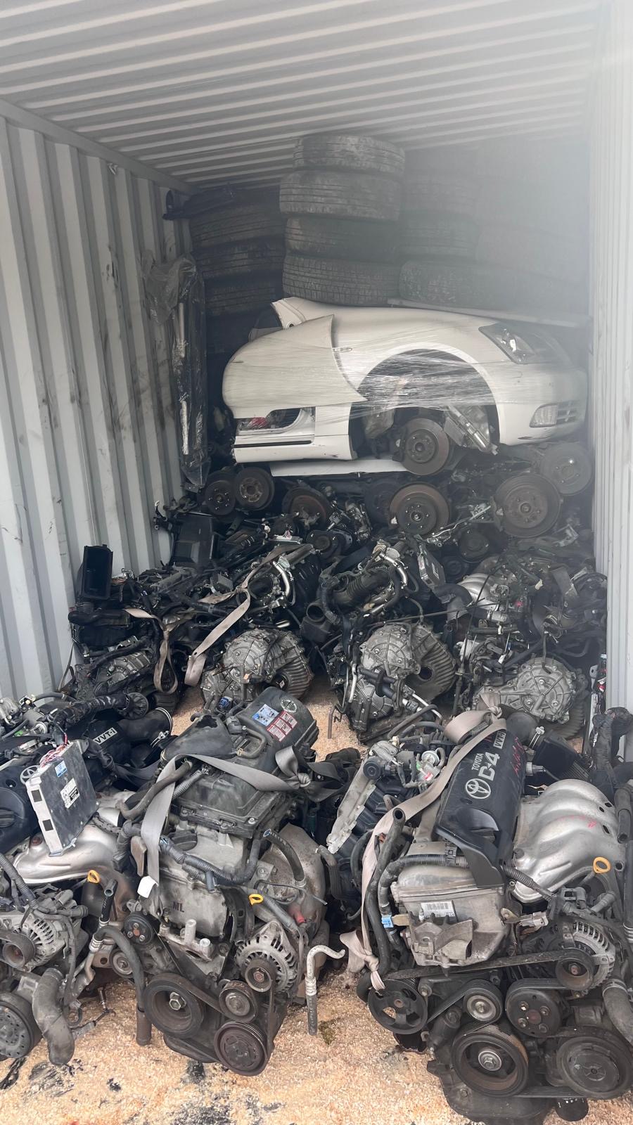 Engines double-stacked — container Japan