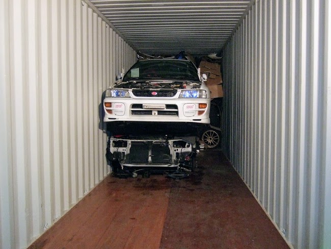 Double-deck loading — two cars in 40ft container