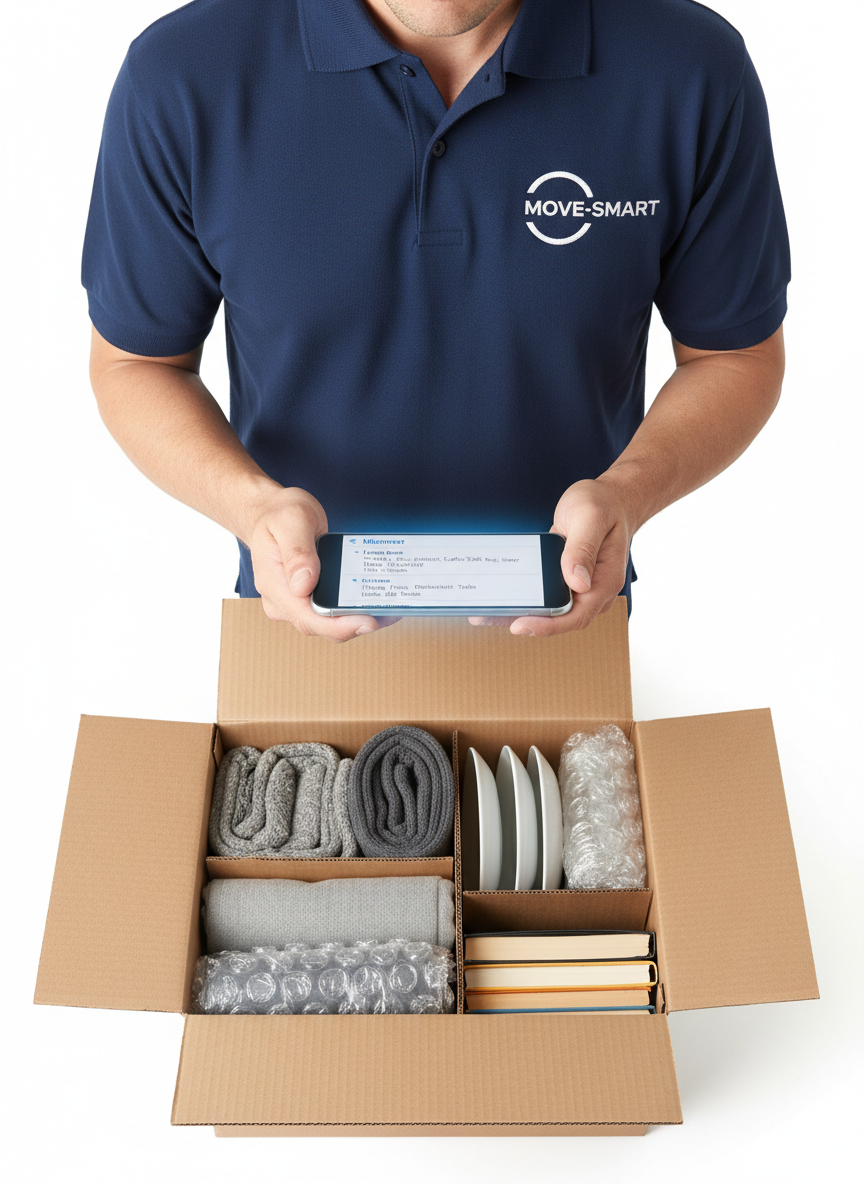 Professional mover using Smart Packing app