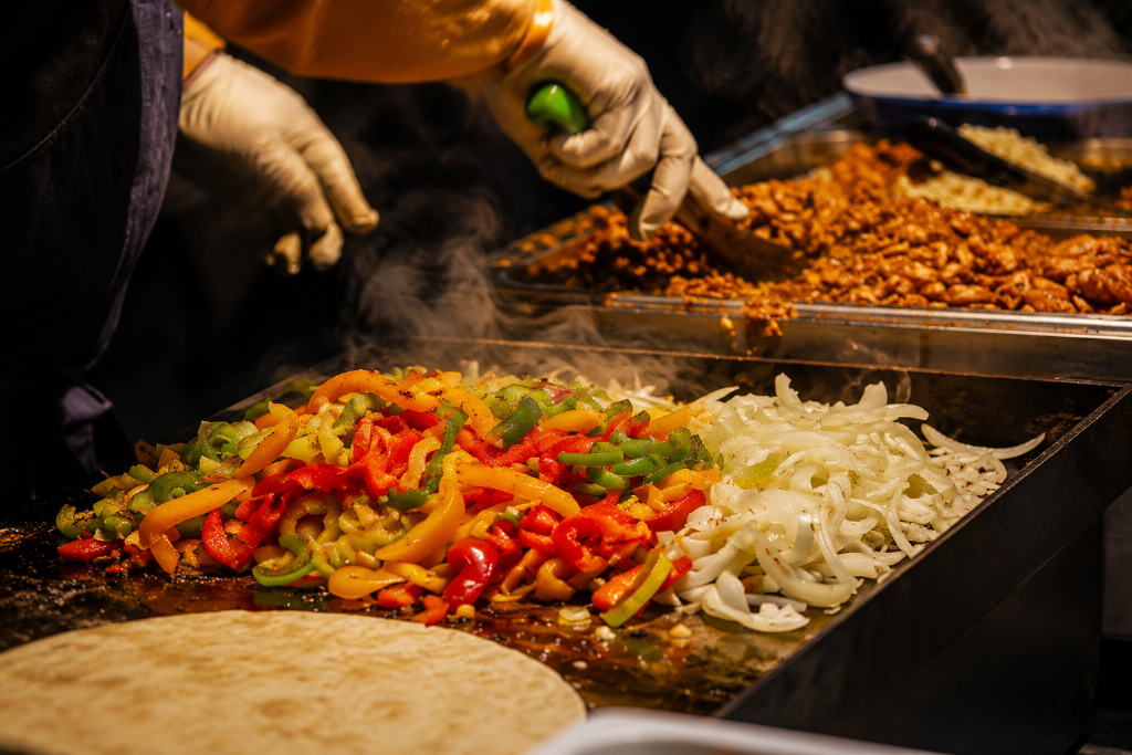 Cooking fajitas