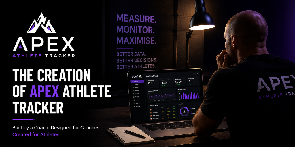The Creation of Apex Athlete Tracker — a coach behind a desk reviewing the Apex dashboard