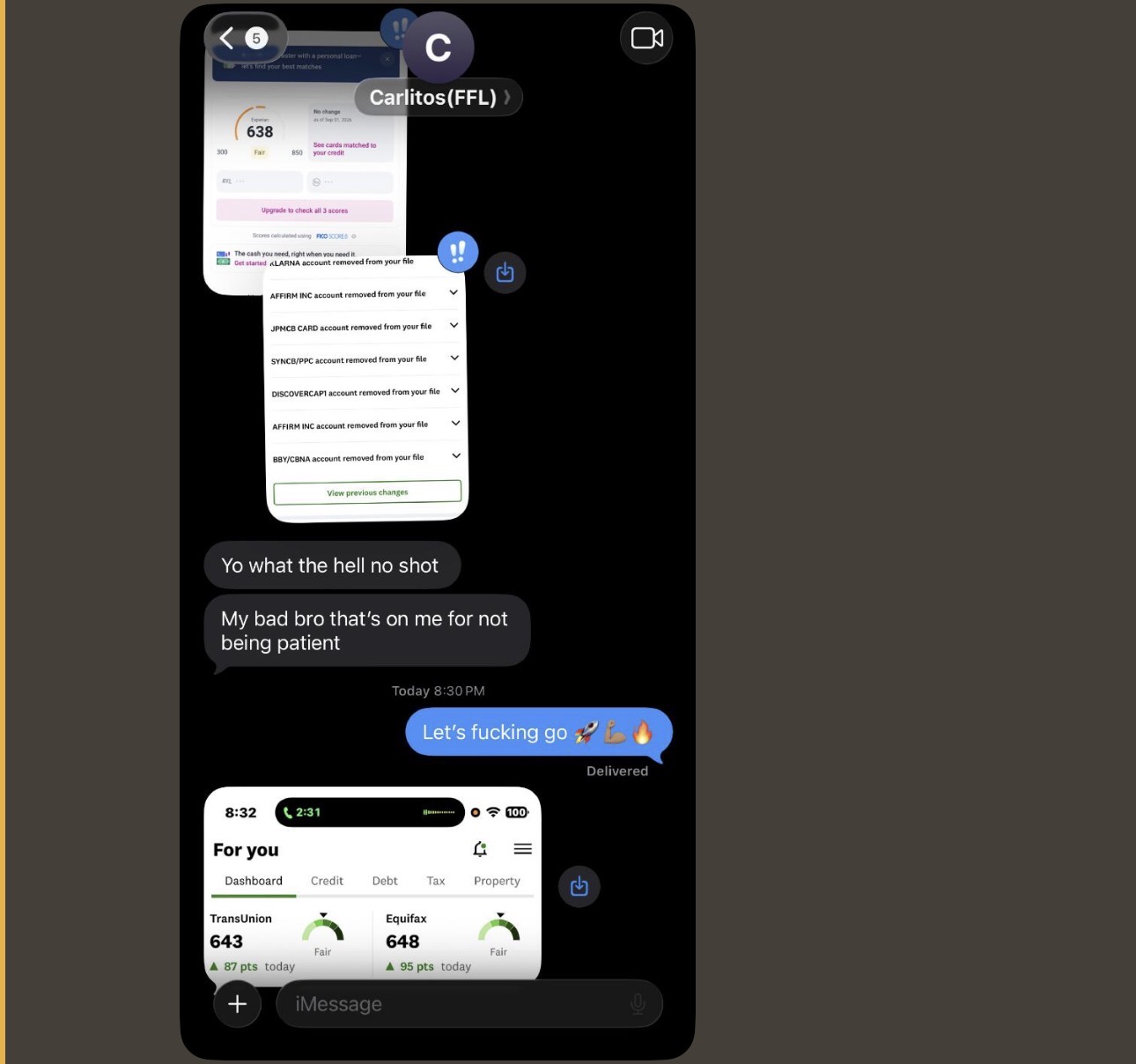 Carlitos (FFL) credit results