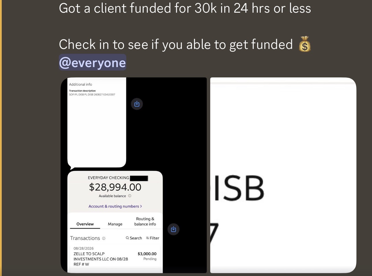 Funded Client credit results