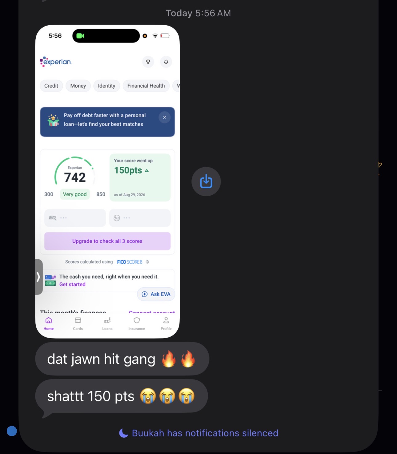 Gaven K. credit results