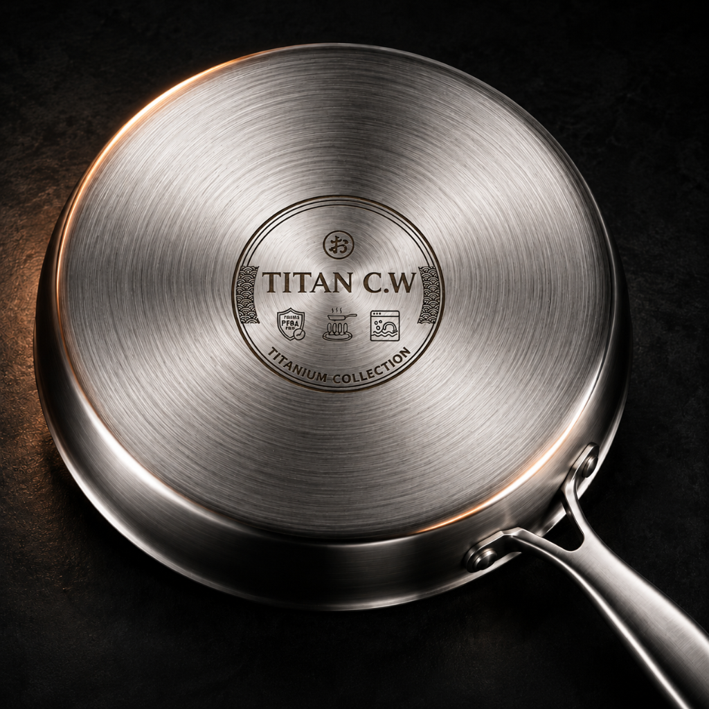 Hand-hammered titanium frying pan by Titan Cookwares — image 3