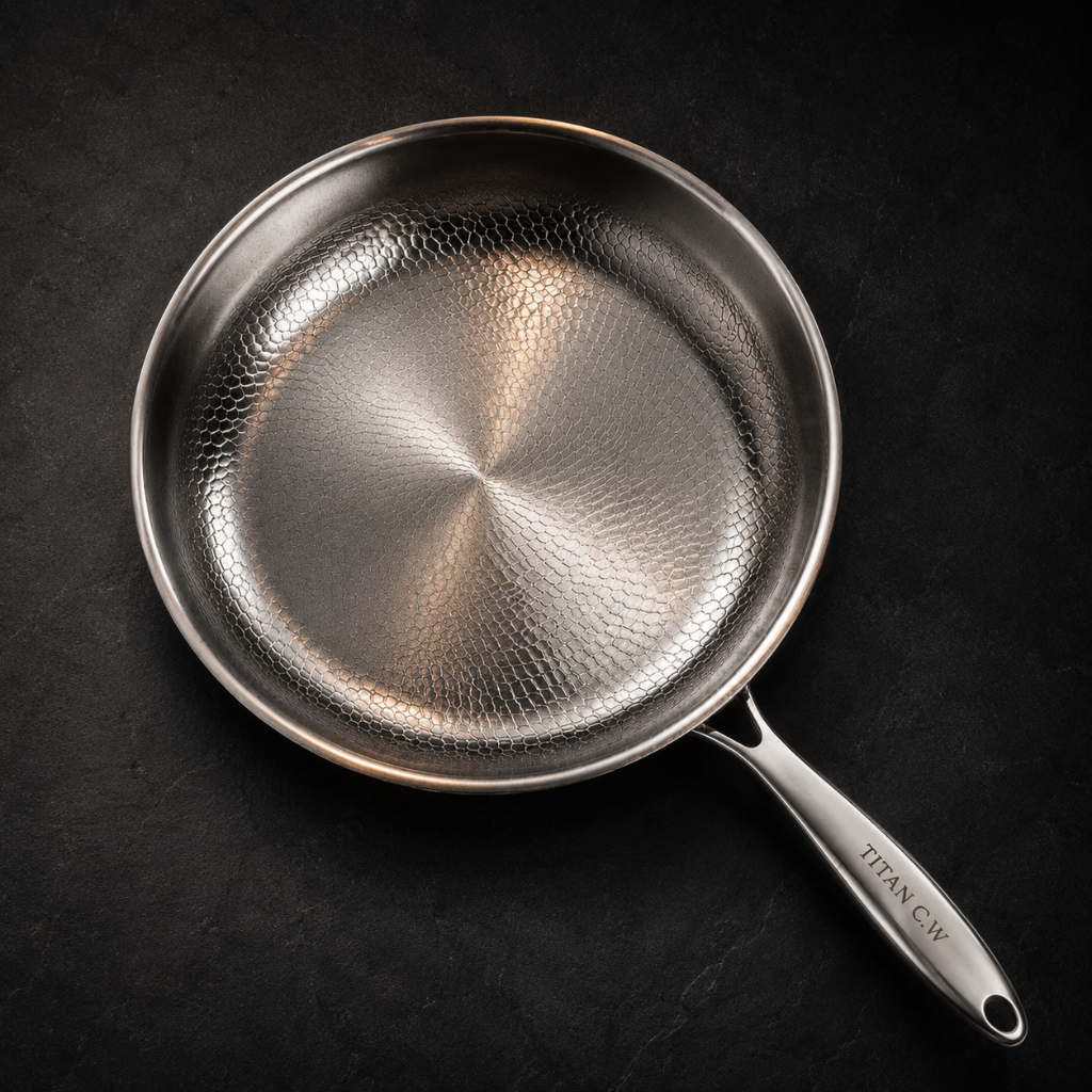 Hand-hammered titanium frying pan by Titan Cookwares — image 2