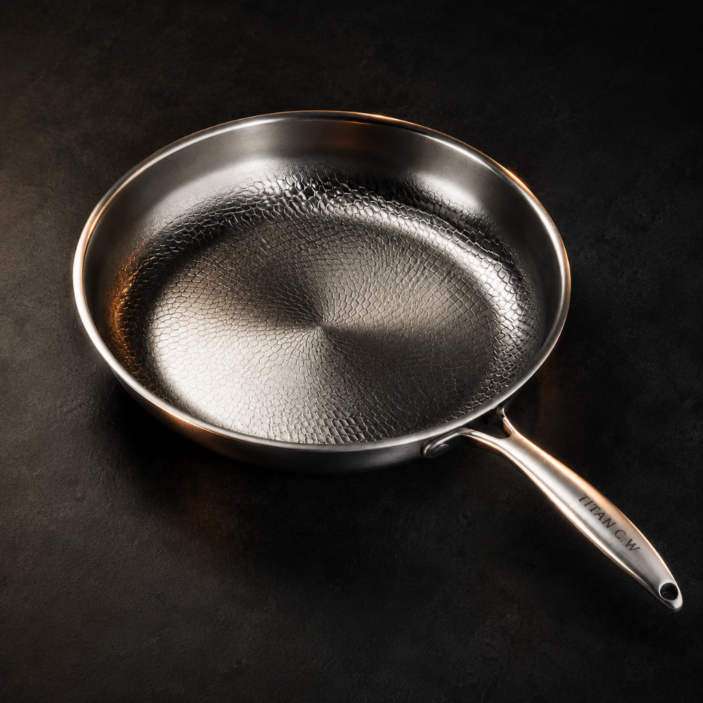 Hand-Hammered Titanium Frying Pan