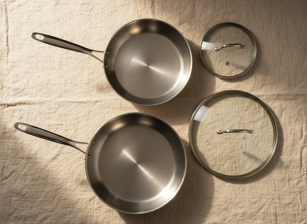 Titanium pan surface detail