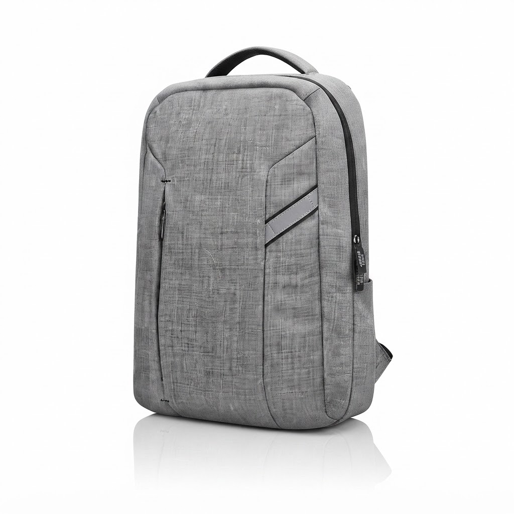 backpack  Color: grey  Fit: adjustable  Details: laptop compartment, zippered pockets, adjustable shoulder straps, charging station, RFID protection, BATTERY AND CABLE NOT INCLUDED 2
