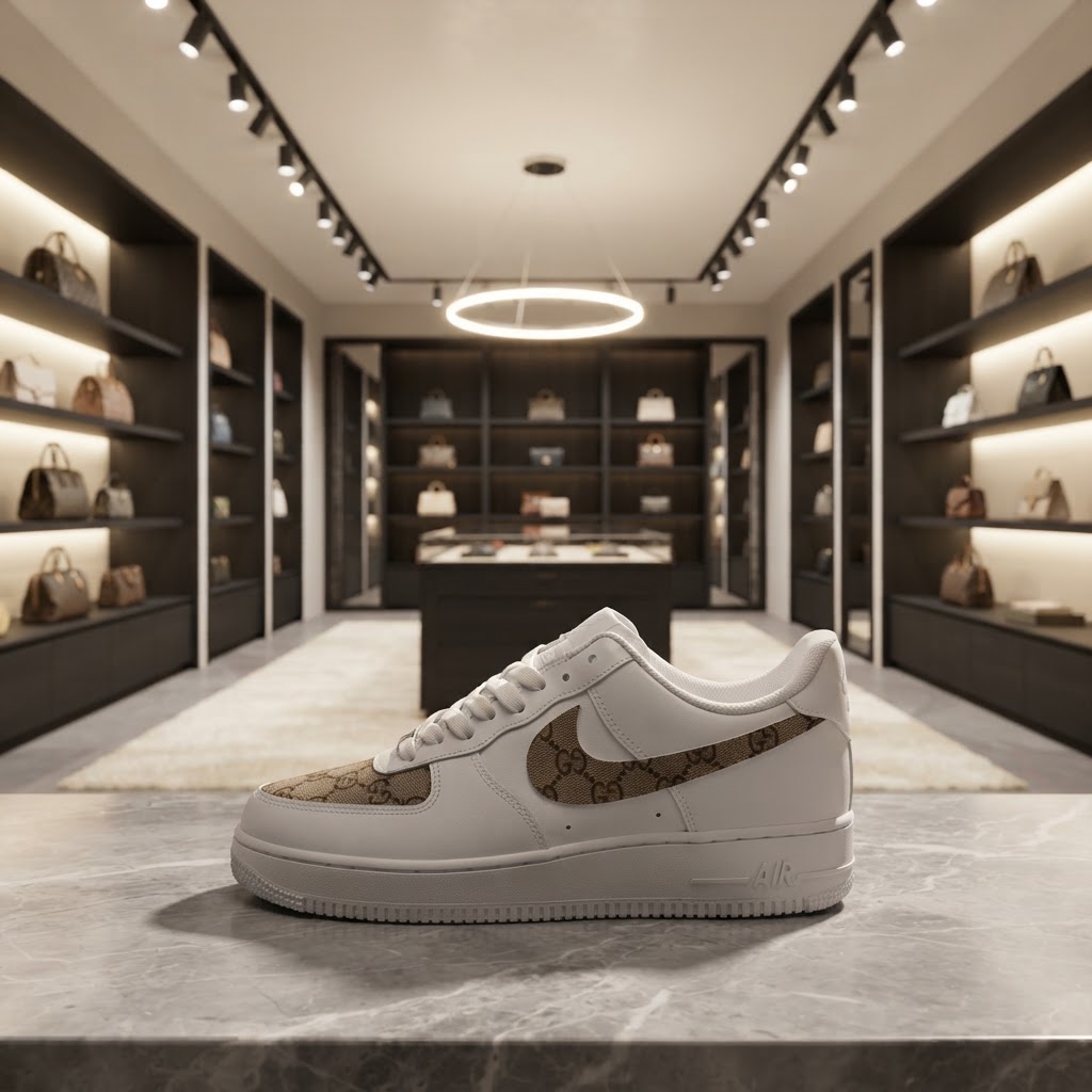 OG BROWN GUCCI LOGO PATTERN AF1