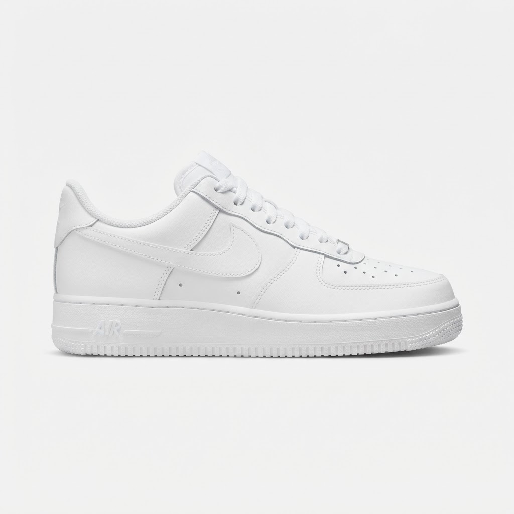 Plain white Nike AF1 before customization