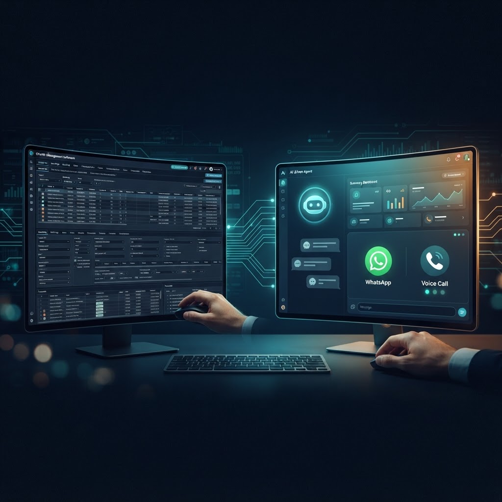 Comparativa entre software de gestión de charter tradicional y agente IA multicanal con WhatsApp y voz