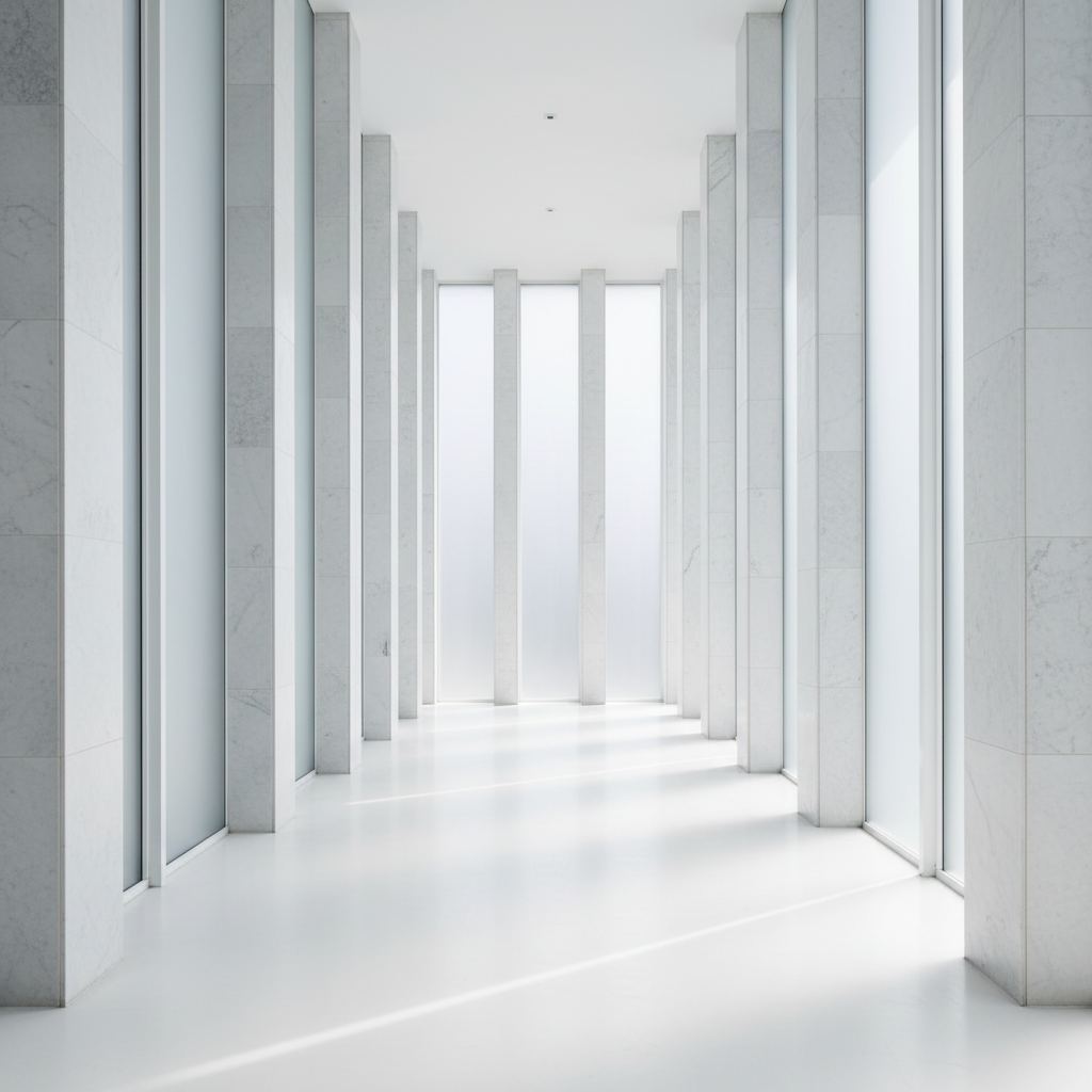 Moderne juridische architectuur met dramatisch licht