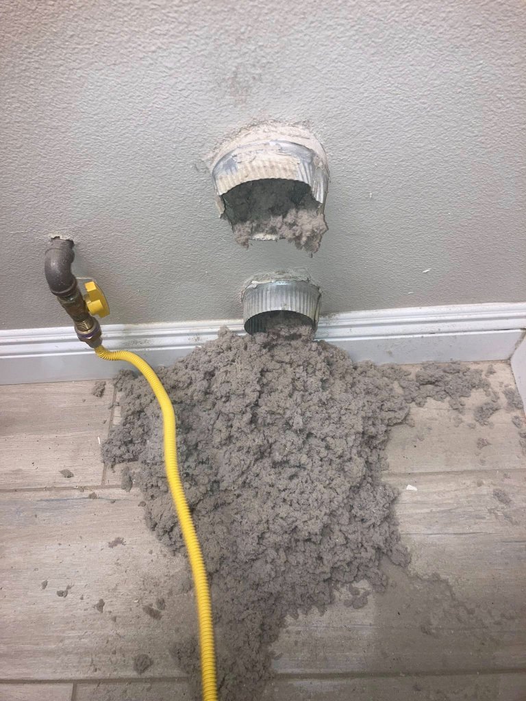 Severe lint blockage removed from a Fort Wayne dryer vent