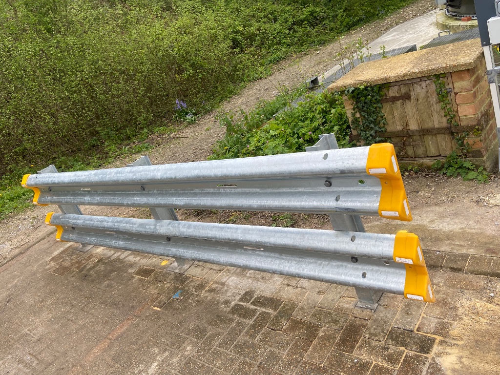 Galvanised steel highway crash barrier installation by Subsoil Land & Water, safety barrier and infrastructure protection contractors in Kent and East Sussex