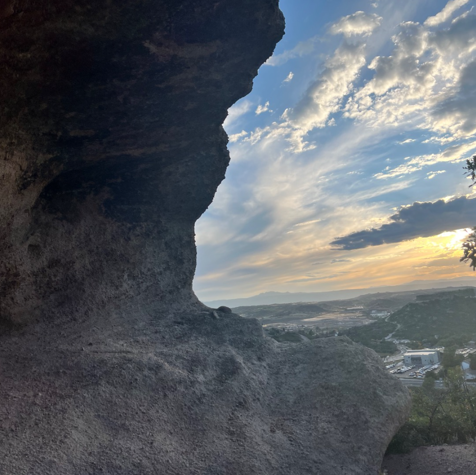 Castle Rock Colorado at golden sunset