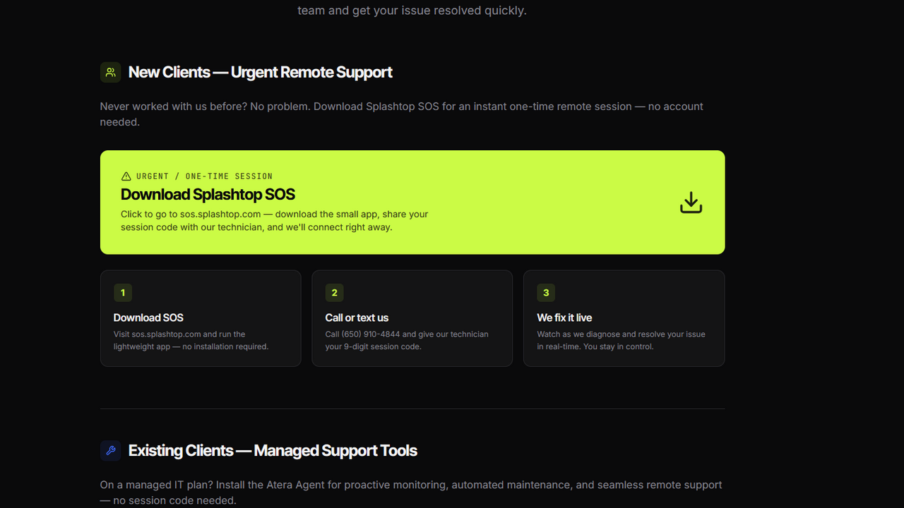 IT SUPPORT template preview