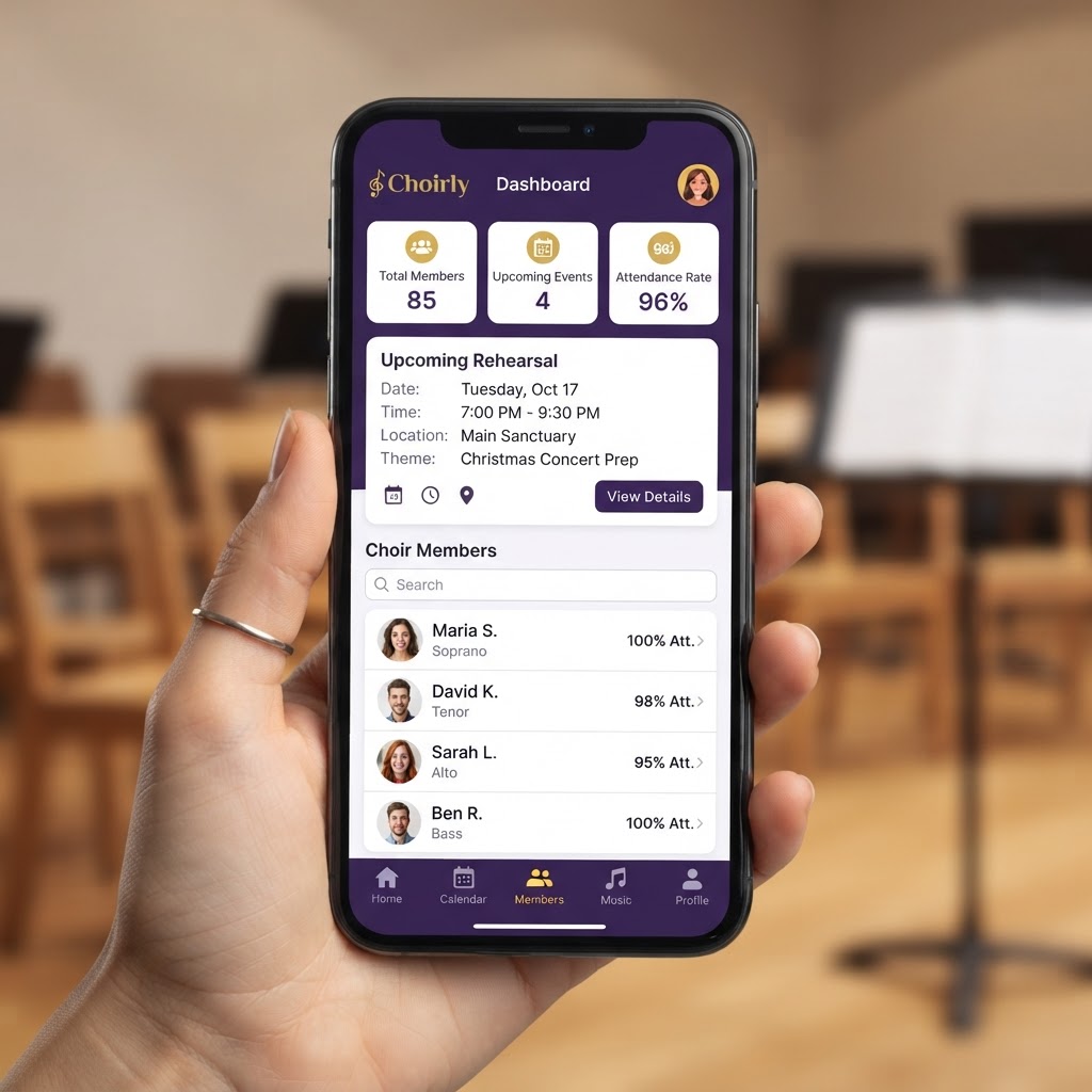 Choirly mobile app