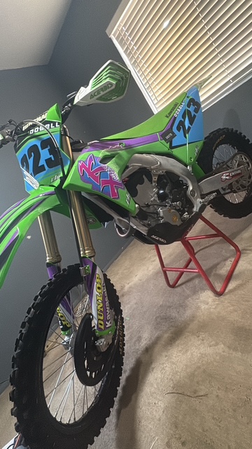 Kawasaki KX with custom graphics
