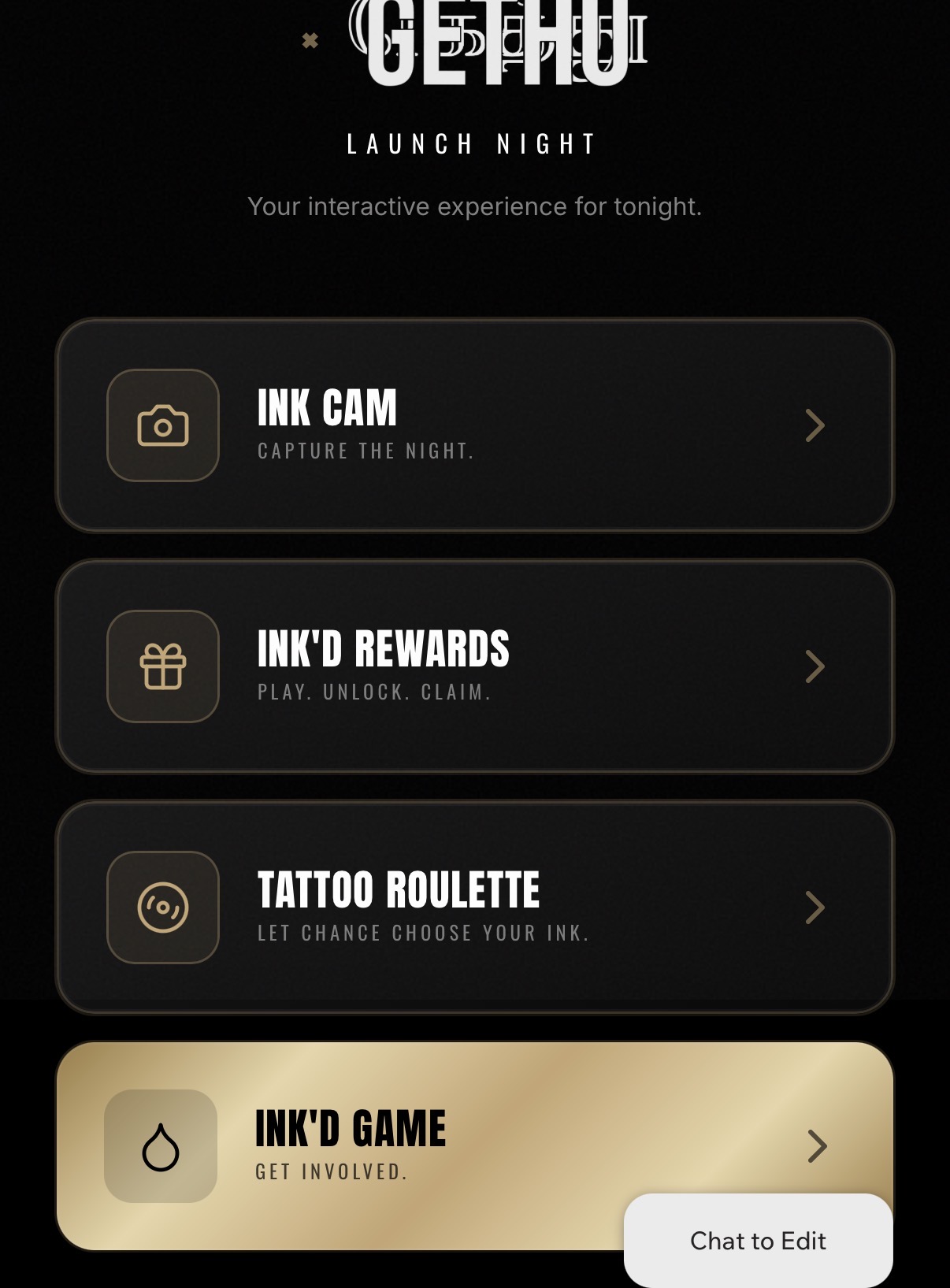 INK'D launch dashboard