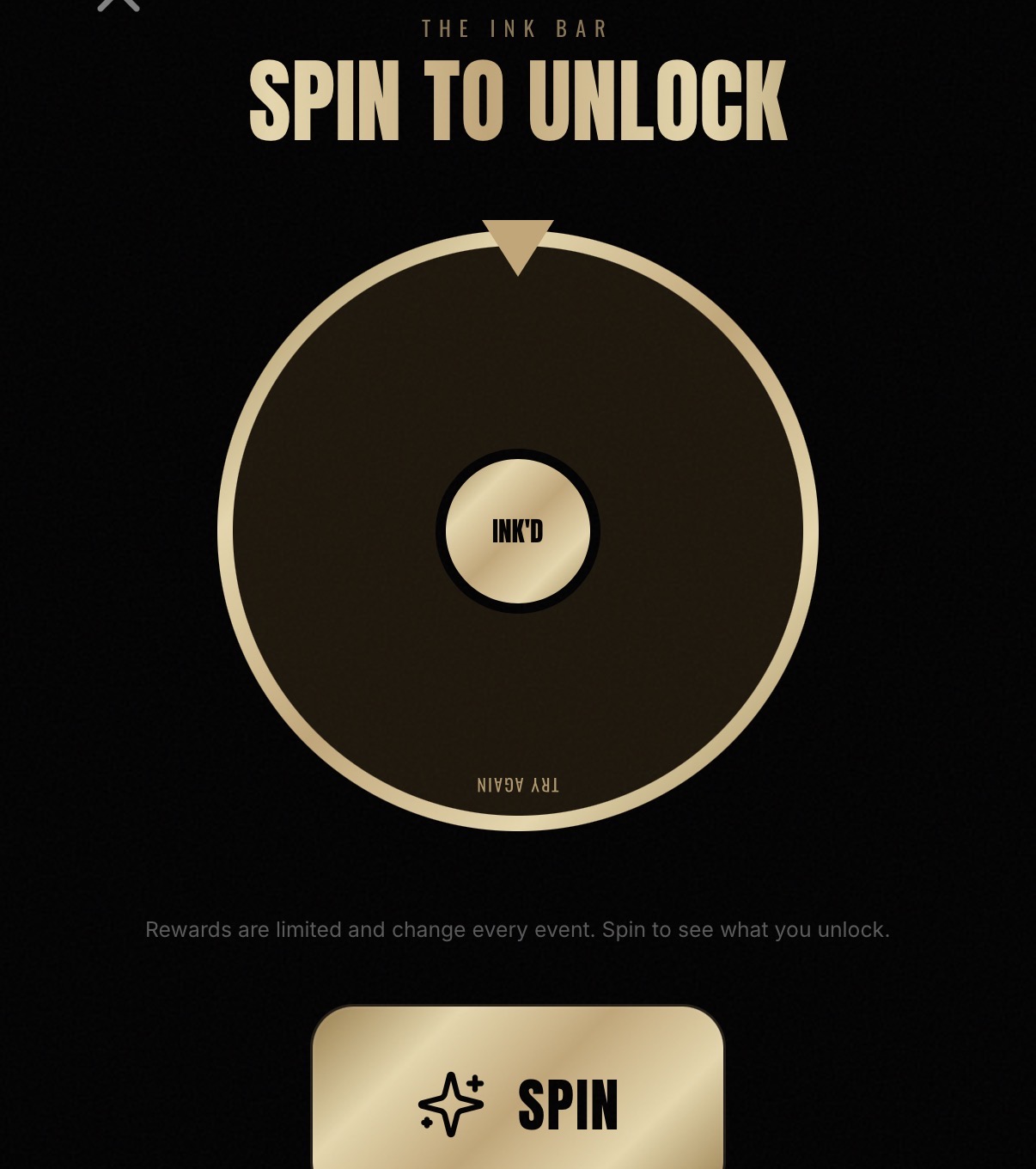 Spin to unlock reward wheel