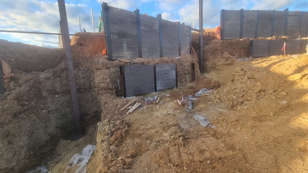 Retaining Wall Under Construction