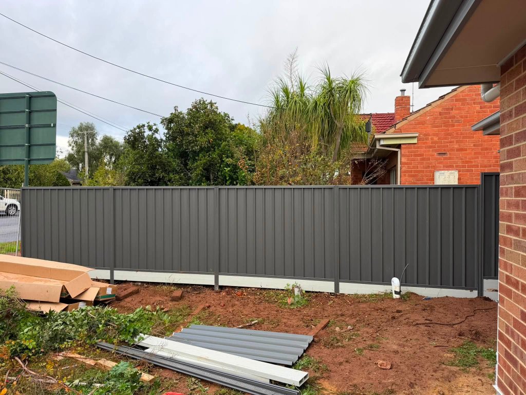 Colorbond Fence with Concrete Plinth
