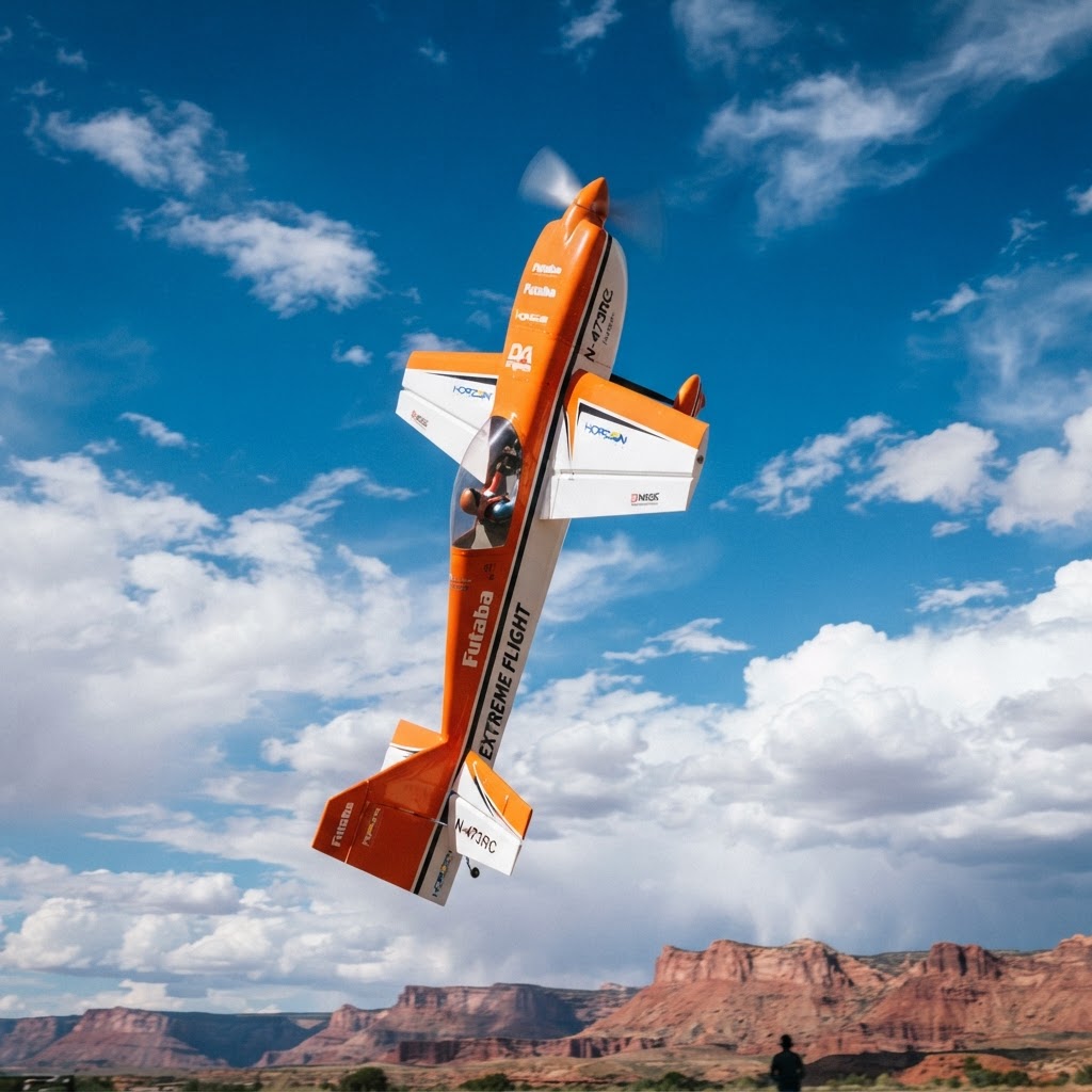 RC aerobatic airplane in flight