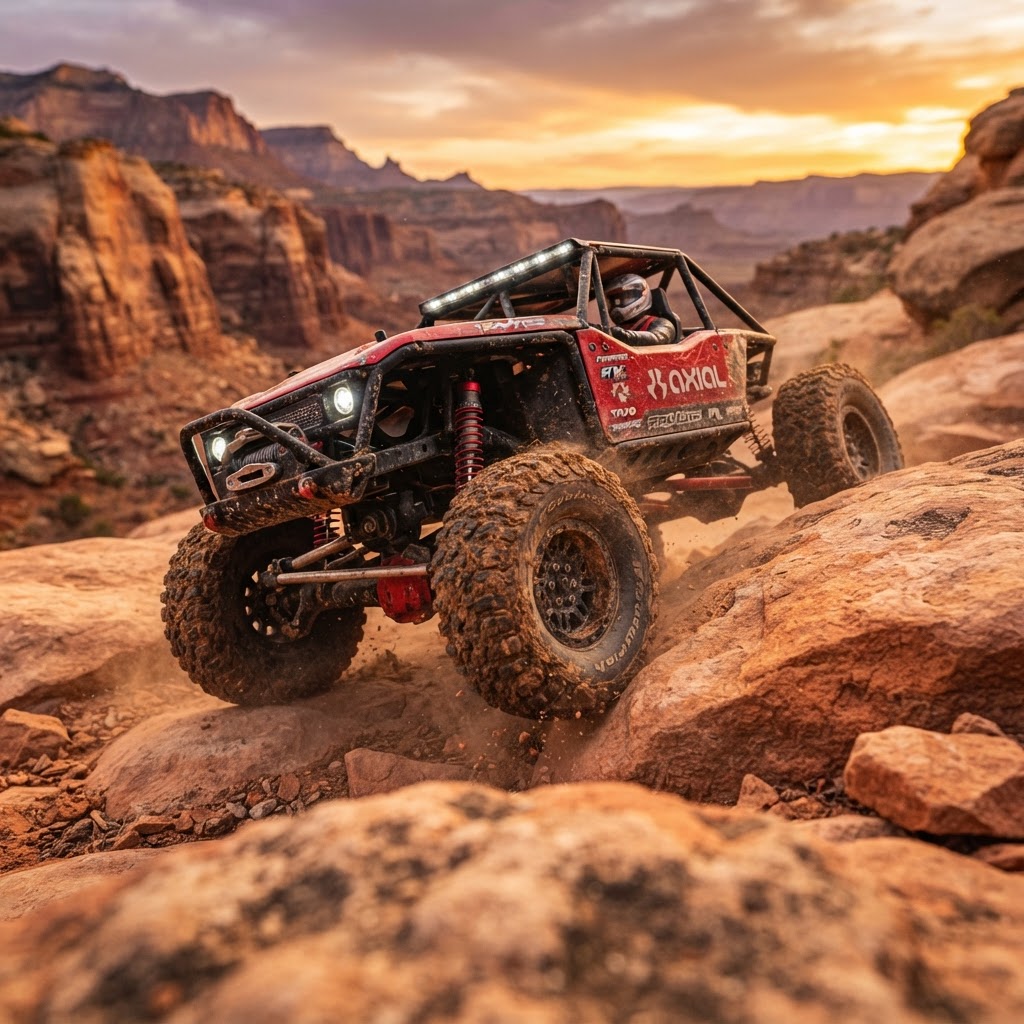 RC rock crawler on Utah trail